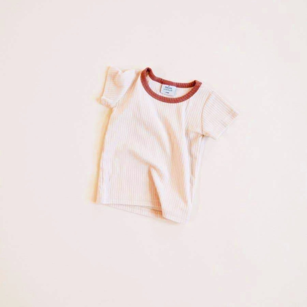 Retro Tee - Cream/Terracotta